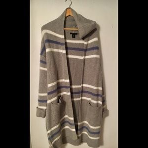 Tahari Long Hooded Cardigan